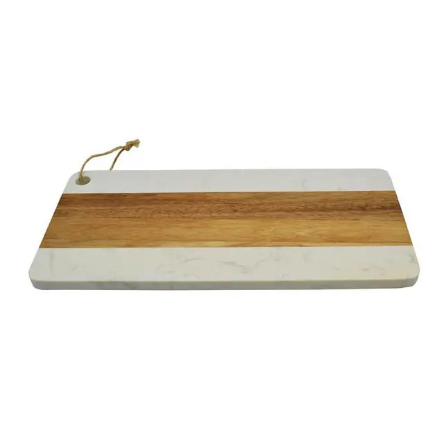 Ξύλο Κοπής Με Λευκό Μάρμαρο 16x35cm ANKOR