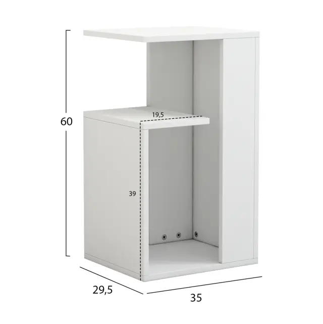 ΒΟΗΘΗΤΙΚΟ ΤΡΑΠΕΖΙ ΜΕΛΑΜΙΝΗΣ ΛΕΥΚΟ 35X29,5X60Yεκ.FB98880.11 2