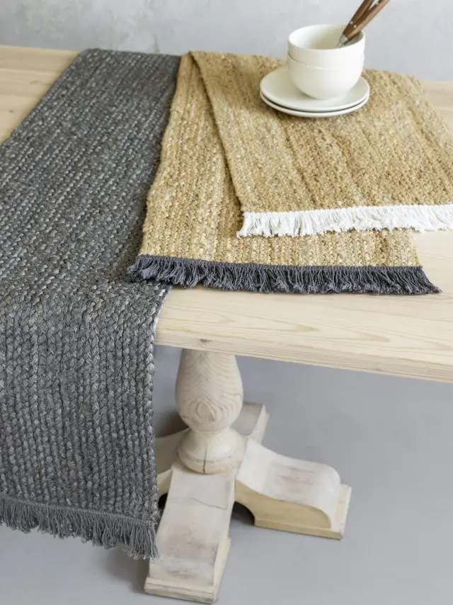 Ράνερ 40Χ160 Jute Nima Talia 95% Jute-5% Cotton- Gray 2