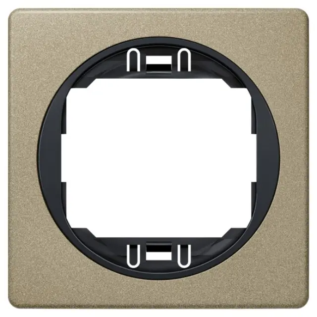 EON E6801.G2E One-gang frame 80x80, brushed nickel with black holder 15.005.0163