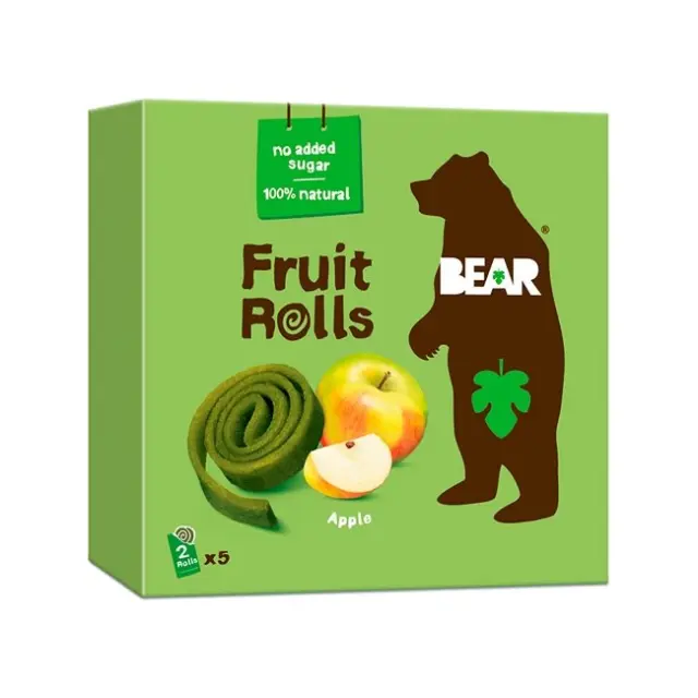 BEAR Fruit Rolls Apple Σνακ Αποξηραμένου Φρούτου 5 x 20g