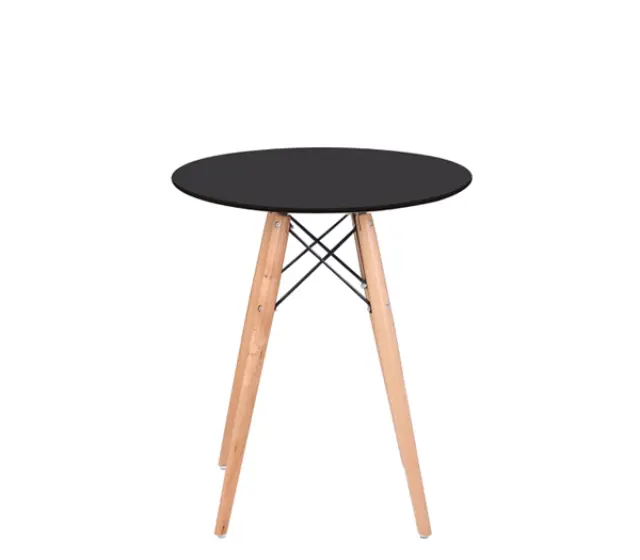 Τραπέζι ART WOOD Ξύλο Φυσικό/Μαύρο D. 60 H.68cm