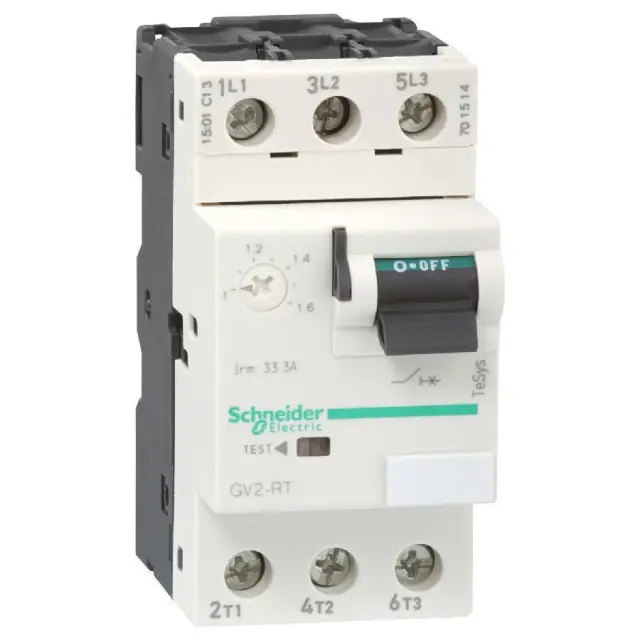 Motor Protection Circuit Breaker TeSys GV2, 3P, 6 A, 0.75 kW, 100 kA, Screw Terminals