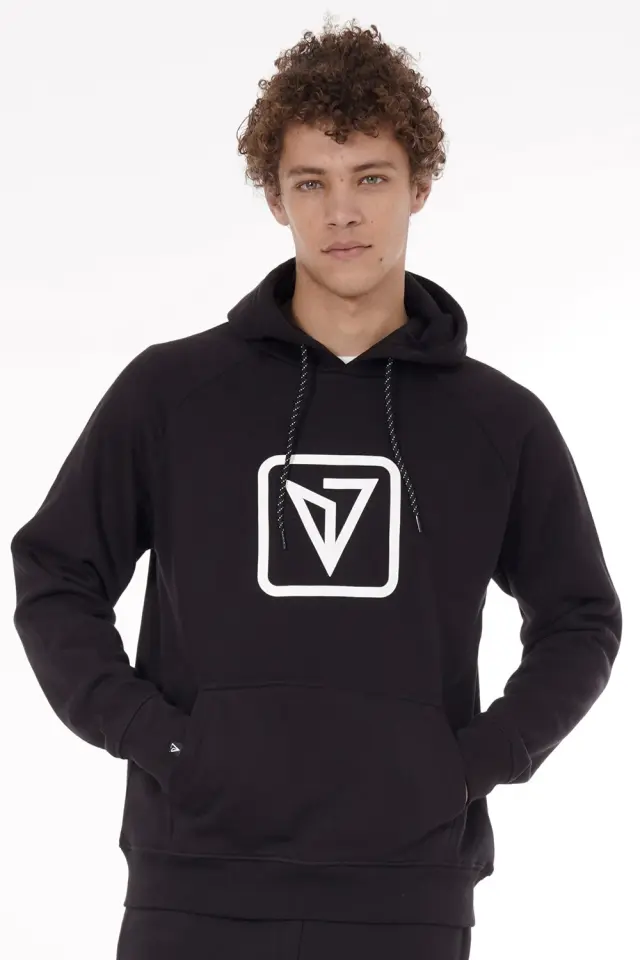 Magnetic North Ανδρικό Φούτερ Fleece με Κουκούλα 22051-BLACK Μαύρο - S