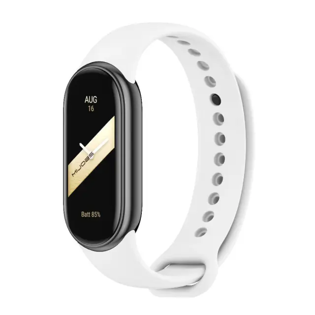 Λουράκι Σιλικόνης για Xiaomi Smart Band 8/Smart Band 9/Smart Band 10- White OEM 3