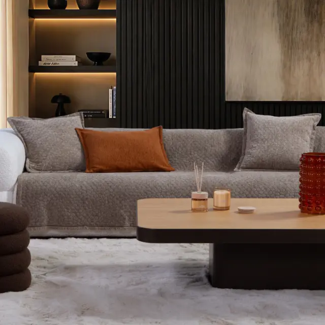 Ριχτάρι Πολυθρόνας Decore 170x180 Nef Nef Homeware, 58%ΑΚΡ-25%BAMB-17% ΠΟΛ - BEIGE (041401)