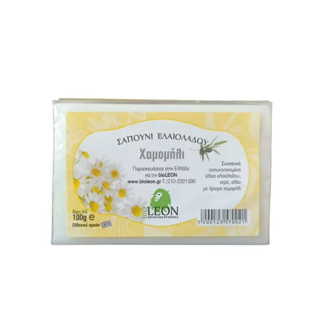 BioLeon Σαπούνι Ελαιολάδου με Χαμομήλι Φυσικό Ελληνικό Σαπούνι για Πρόσωπο και Σώμα 100g