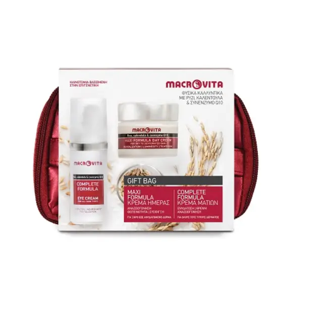 Macrovita Gift Bag Maxi Formula Κρέμα Ημέρας για Ξηρό έως Αφυδατωμένο Δέρμα 40ml + Complete Formula Κρέμα Ματιών 30ml + Νεσεσέρ