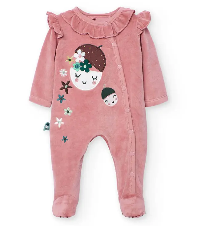Boboli Ολόσωμο φορμάκι βελουτέ για κορίτσι COZY WINTER - 6M