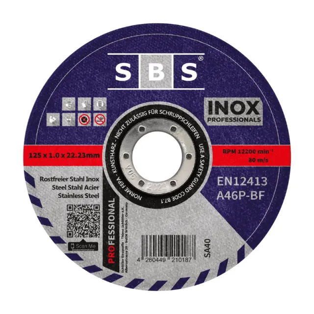 Δίσκοι Κοπής SBS Ø125mm x 1mm - Για Ανοξείδωτο&Μέταλλο