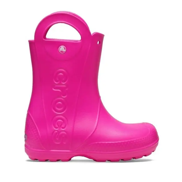 Παιδικές Γαλότσες Crocs Handle Rain Pink Crush (Μεγέθη 22-28) ΡΟΖ