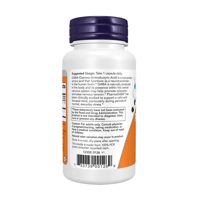 Now Foods PharmaGABA® 250 mg 3