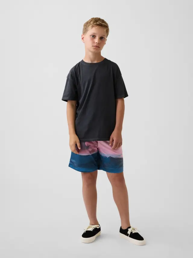 Παιδικό Σορτς GapFit 6" από Ανακυκλωμένο Mesh Ύφασμα με Λάστιχο Beach pink