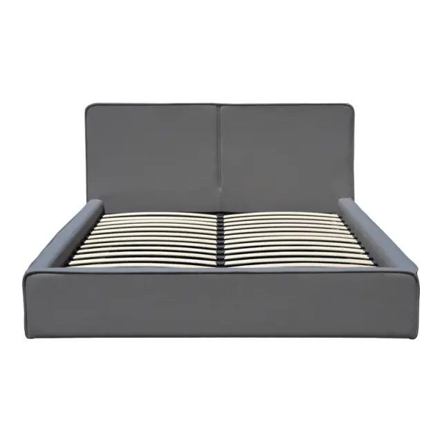Κρεβάτι διπλό Zento pakoworld γκρι ύφασμα 160x200εκ 2