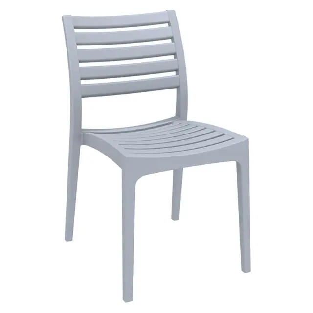 Καρέκλα Στοιβαζόμενη ARES Silver Grey PP 48x58x82cm