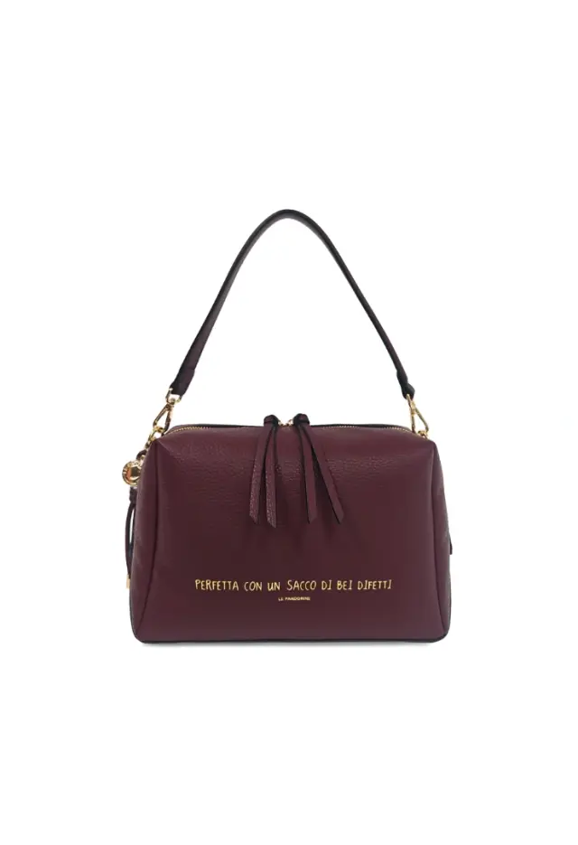 LE PANDORINE - Berlin shoulder bag in burgundy color