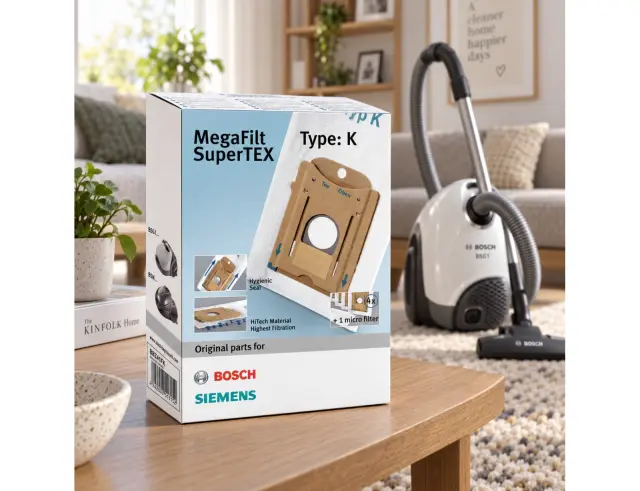 Σακούλες σκόνης Bosch MegaFlit Supertex Type K BBZ41FK για ηλεκτρικές σκούπες BSN, BSG1 - 4 Τεμάχια BBZ41FK