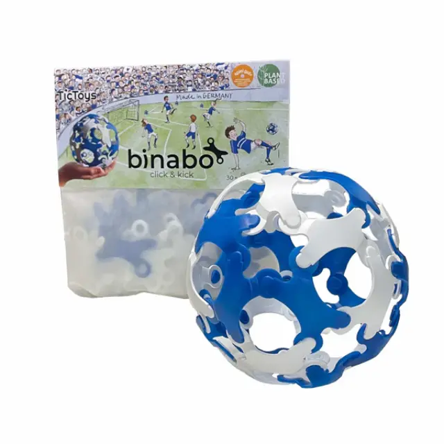 DIY Μπάλα Click n Kick - Binabo 30τεμ. - Παιχνιδι Κατασκευων - Κόκκινο- Λευκό