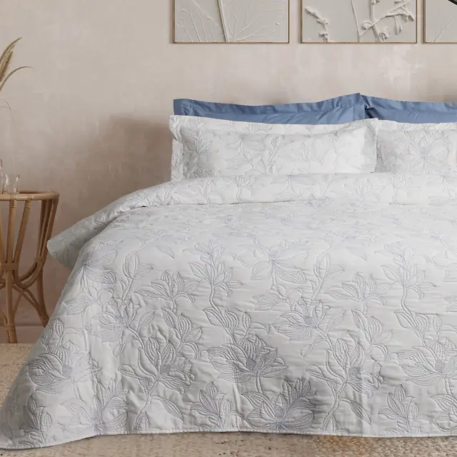 Κουβερλί 230x250 King Das Home Happy 9659 White 100% Microfiber
