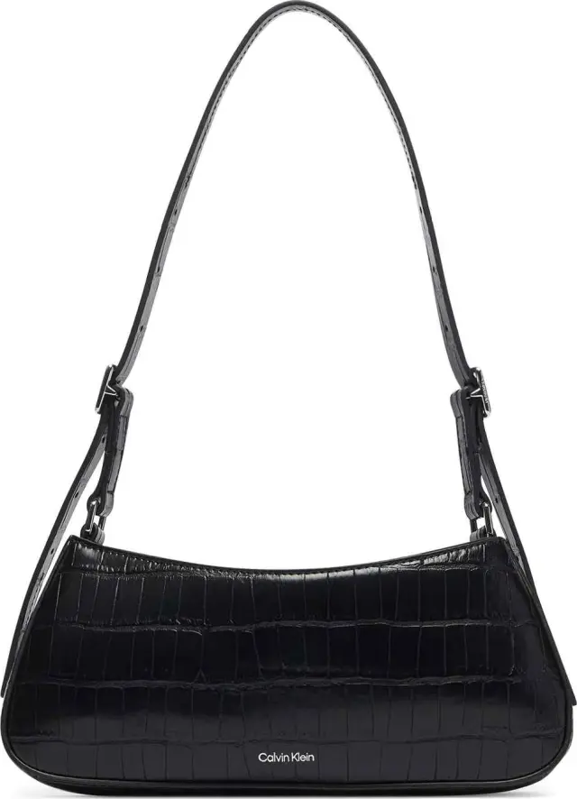 Calvin Klein Γυναικεία Μικρή Τσάντα Ώμου CK Croc Small Shoulder Bag Μαύρο 3