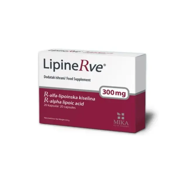 Mika Nutri Pharma LipineRve, Συμπλήρωμα Διατροφής με R-άλφα Λιποϊκό Οξύ 300mg 20 Kάψουλες