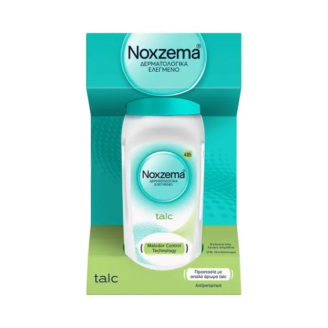 Noxzema Talc Roll-On Αποσμητικό για Προστασία & Απαλή Περιποίηση με Άρωμα Talc, 50ml 2