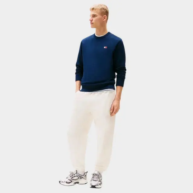 Tommy Hilfiger - Ανδρική Μπλούζα Φούτερ Reg Badge Crew Ext DM0DM20660-C1G Μπλε Σκούρο - 2XL 3
