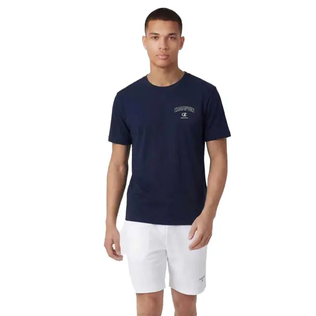 Champion Men's Standard Fit Prnted Chest Logo Shortsleeve T-Shirt Μπλε Σκούρο 222280-BS501 (Champion)