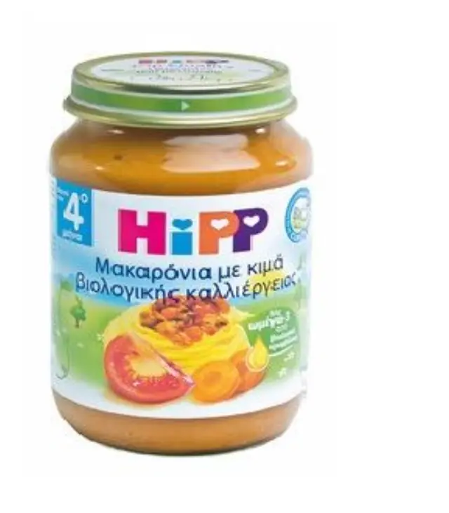 Hipp Βρεφικό Γεύμα Μακαρόνια με Κιμά Βιολογικής Καλλιέργειας Χωρίς Γλουτένη για 5m+  190gr