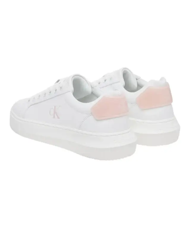 Calvin Klein - Γυναικεία Δερμάτινα Sneakers Chunky Cupsole Ru Patch Lth Wn YW0YW01846-0LD Λευκό 2