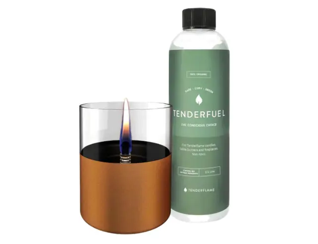 Σετ Gift Pack Επιτραπέζια εστία φωτιάς Lilly 10 & Tenderfuel 0.5lt Τenderflame με διάρκεια καύσης 9 - 10 ώρες, χωρητικότητα δεξαμενής 300ml και διαστάσεις 10x11.5cm - Copper TF-600502