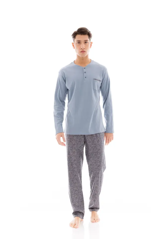 W-M677 - Blue Cloud - PYJAMA BLUE GREY - M
