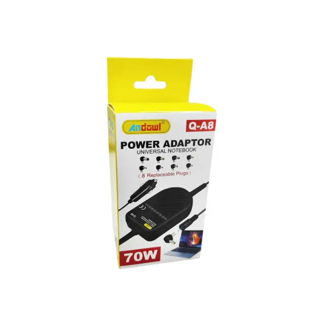 Andowl Τροφοδοτικό με 8 Ανταλλακτικά βύσματα 70W Q-A8 -Power Adapter 075743 3