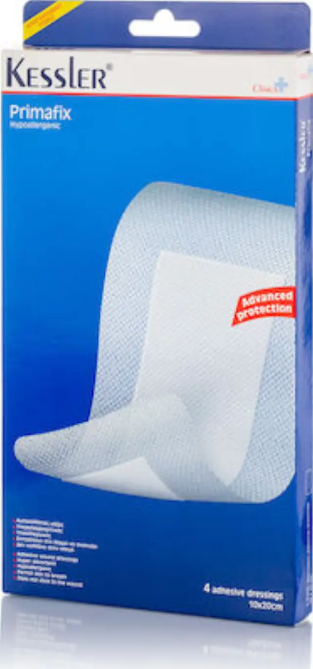 Kessler Αποστειρωμένα Αυτοκόλλητα Επιθέματα Clinica Primafix Hypoallergenic 20x10cm 4τμχ