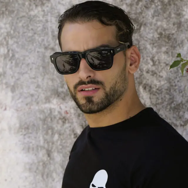 Ghetto Square Retro Luxury Sunglasses Black Frame Unisex 2
