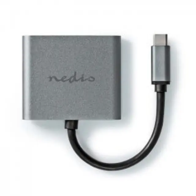 Σταθμός σύνδεσης USB 3.2 Gen 1x1, USB Type-C αρσ. σε 2xHDMI θηλ., με ενσωματωμένο καλώδιο 0.10m. 3