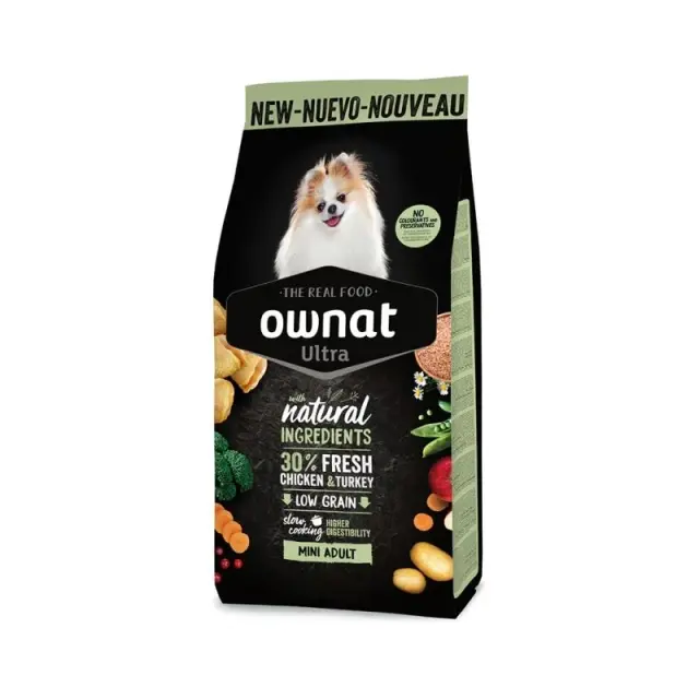 Ownat Ultra Low Grain Adult Mini Chicken & Turkey 400gr Μονόχρωμο