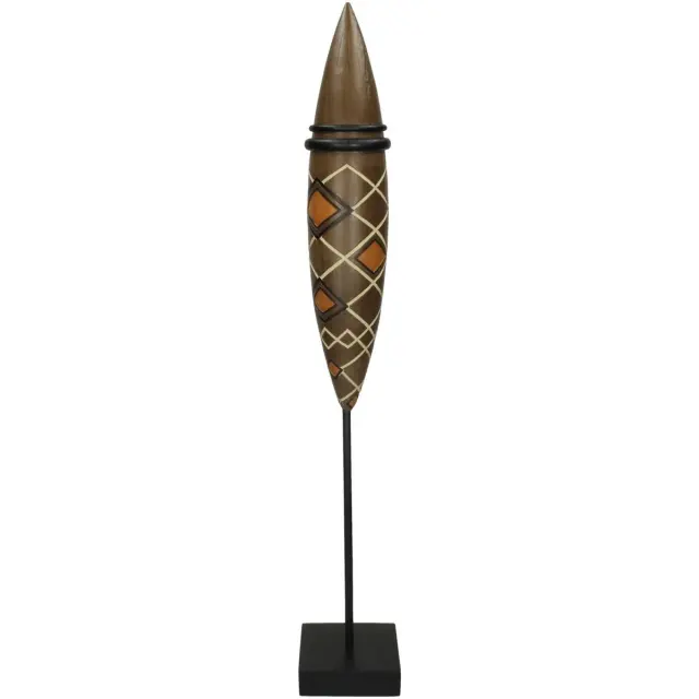 Διακοσμητικό Tribal Καφέ Polyresin 10X10X65cm