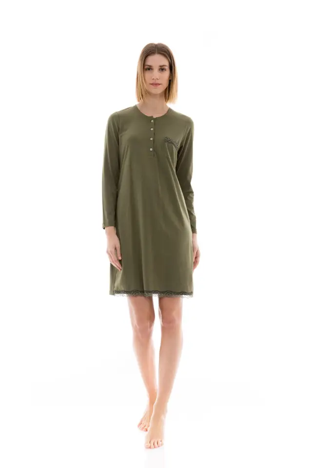 W1387 - Type - NIGHTGOWN SOLID FOREST