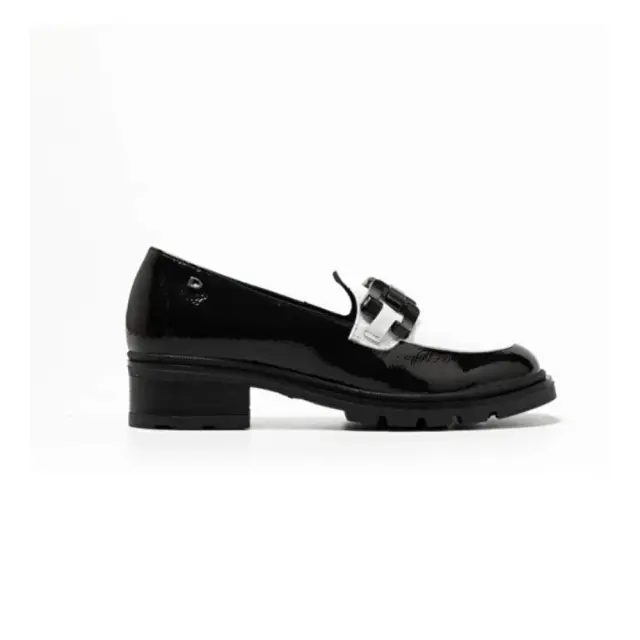 Donna Serena Μοκασίνια-Loafers Γυναικείο δέρμα Μαύρο DSE/5833 NERO/BIANCO