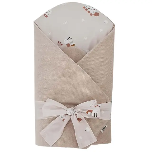Ekokids Βρεφική Κουβέρτα Αγκαλιάς Φάκελος 75x75cm Beige Bees