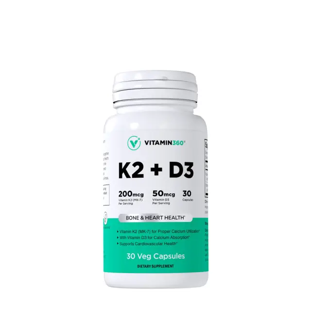 Vitamin360 K2+D3 30 Veg Capsules
