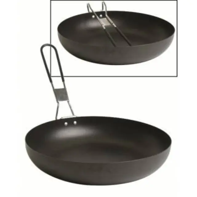 Mil-Tec Camping Pan S/Steel with Folding Handle-Αντικολλητικό Πτυσσόμενο Τηγάνι