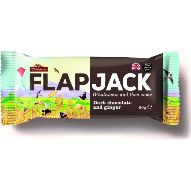 Wholebake Μπάρα Βρώμης / Flapjack με Dark Chocolate & Ginger 80gr