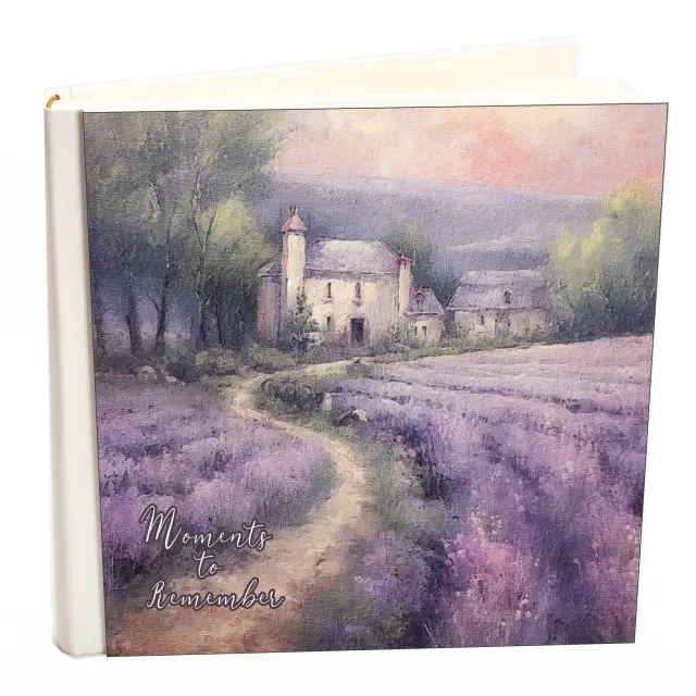 Άλμπουμ my album lavender village 10 boho style με ριζόχαρτο 35x35cm και κουτί άλμπουμ