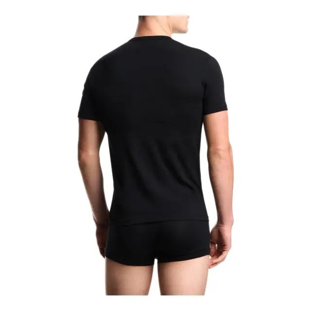 Emporio Armani Ανδρικό T-Shirt Lounge Stretch Cotton - Διπλό Πακέτο, Χρώμα Μαύρο-Μαύρο 3