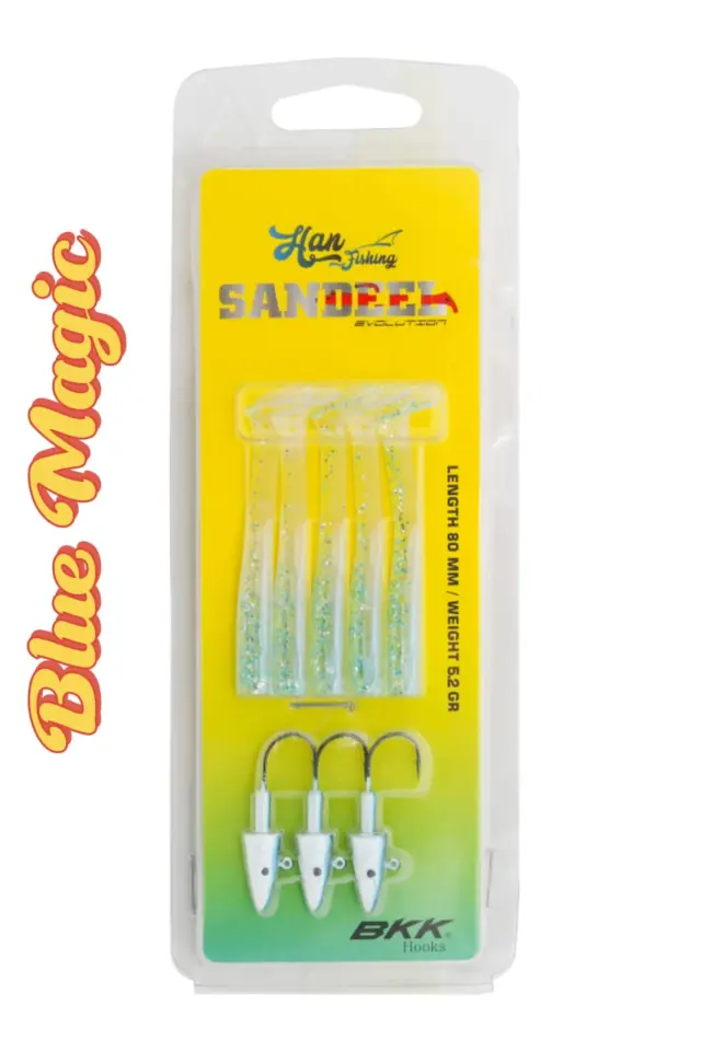 Hanfish SANDEEL 80 – Σιλικόνη 8cm 5.2g με BKK Hook - Τεχνητό Δόλωμα - BLUE MAGIC