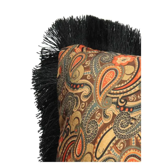 Μαξιλάρι Paisley Πορτοκαλί Βελούδο 60x60cm 3
