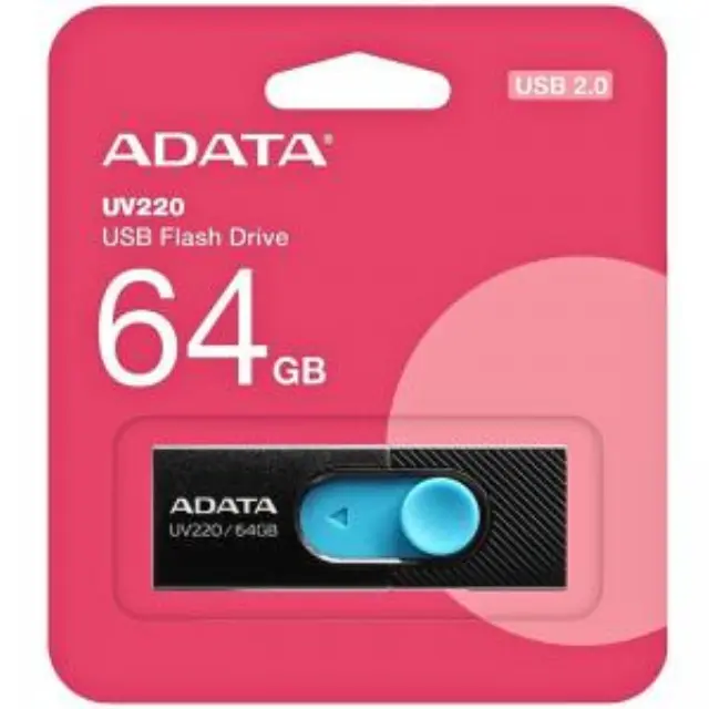 USB 2.0 Flash Disk Adata UV220 USB A 64GB Μαύρο N71324 3