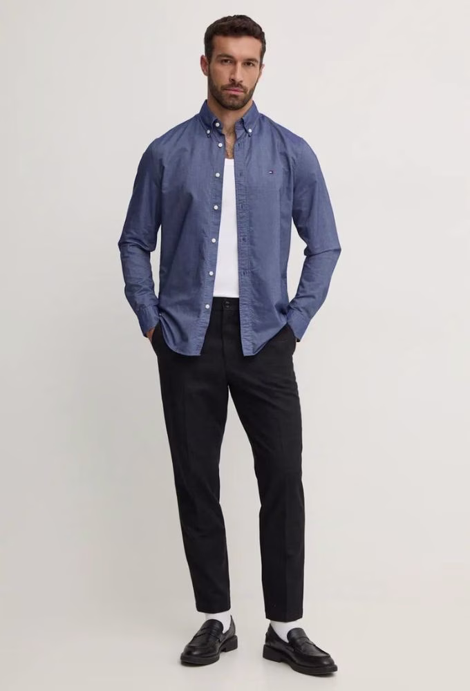 Tommy Hilfiger Aνδρικό Πουκάμισο Ναυτικό Μπλε Μπλε - XL 3